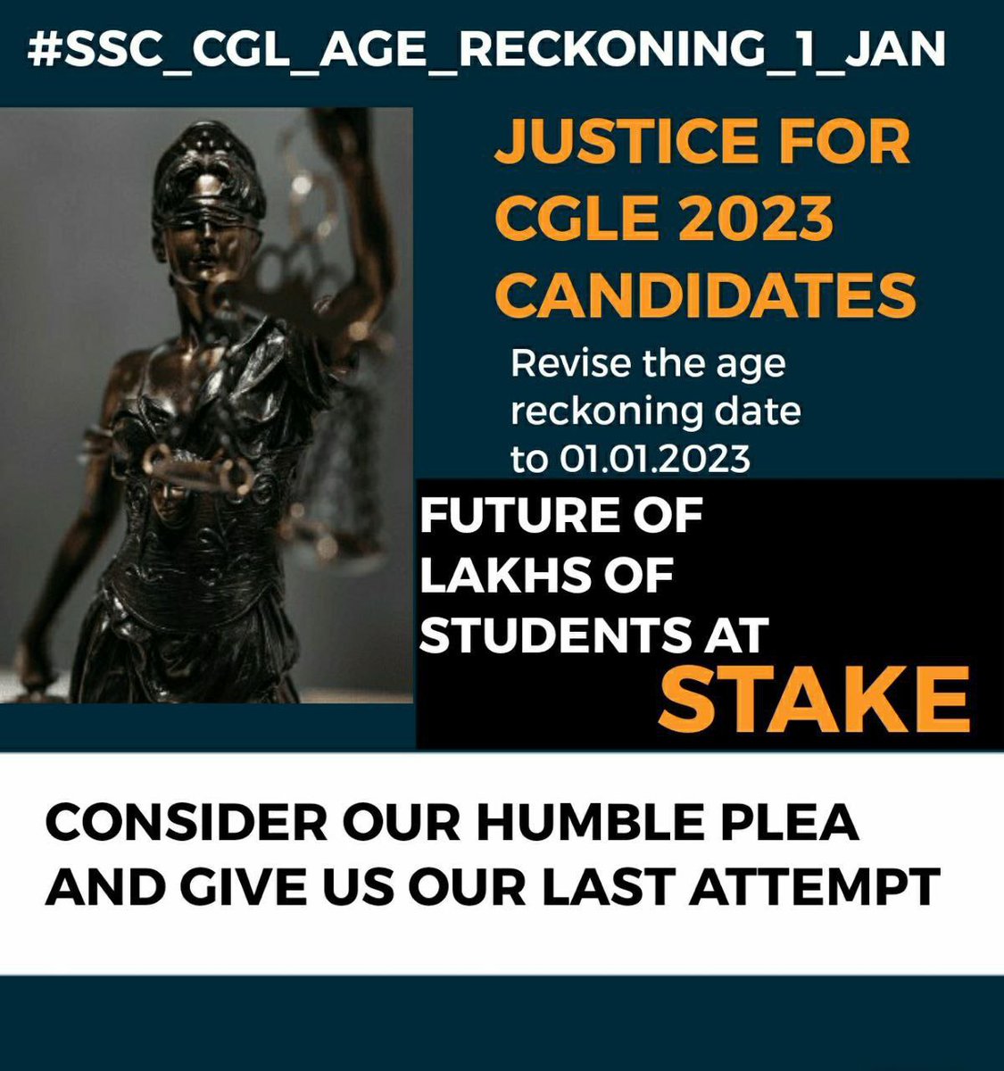 chanda_prayas's tweet photo. Kindly reconsider this issue. We request @narendramodi @PMOIndia @DrJitendraSingh @DoPTGoI to take action. #SSC_CGL_AGE_RECKONING_1_JAN https://t.co/hLfUk2PKQW
