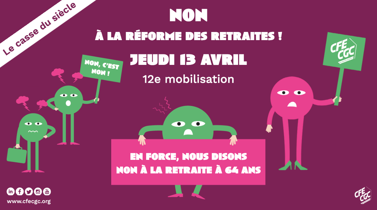 #RéformeDesRetraites Notre volonté ne faiblit pas.

Nous irons jusqu'au bout, tant que la loi ne sera pas retirée.

🗓 RDV jeudi prochain, 13 avril.

🗣 pour dire NON à une réforme inutile et injuste. Plus personne ne peut désormais soutenir le contraire.