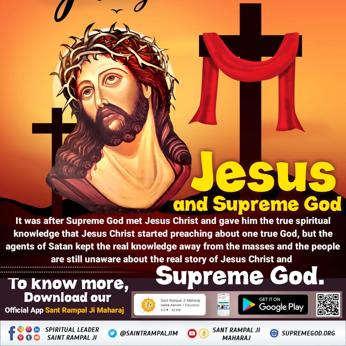 #FactsAboutJesus Jesus was the Son of God, Not God Mark 14:36: “And he said, ‘Father, all things are possible for you.' The Supreme God is more greater and powerful than Jesus. Supreme God Kabir @RealBirth14 @cute__kd