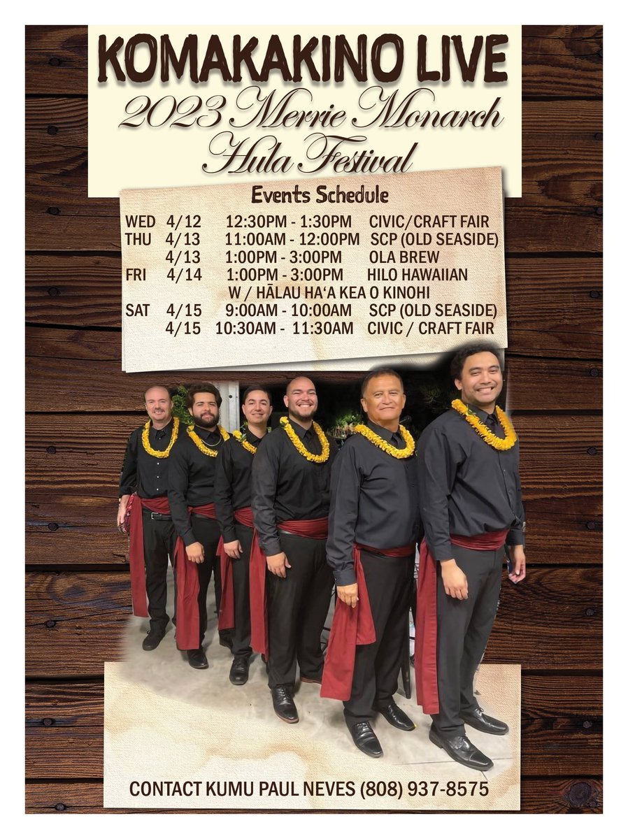 MaunaBuilt's tweet photo. FRESH OFF THE PRESSES for MERRIE MONARCH!  SET YOUR CALENDARS FOR KOMAKAKINO OF KEAUKAHA....
PLEASE SHARE AND PRINT, GET YOUR CALENDARS TOGETHER, YOU DON'T WANT TO MISS ANY PERFORMANCES!!!  SHARE! https://t.co/CIzNvxHxNQ