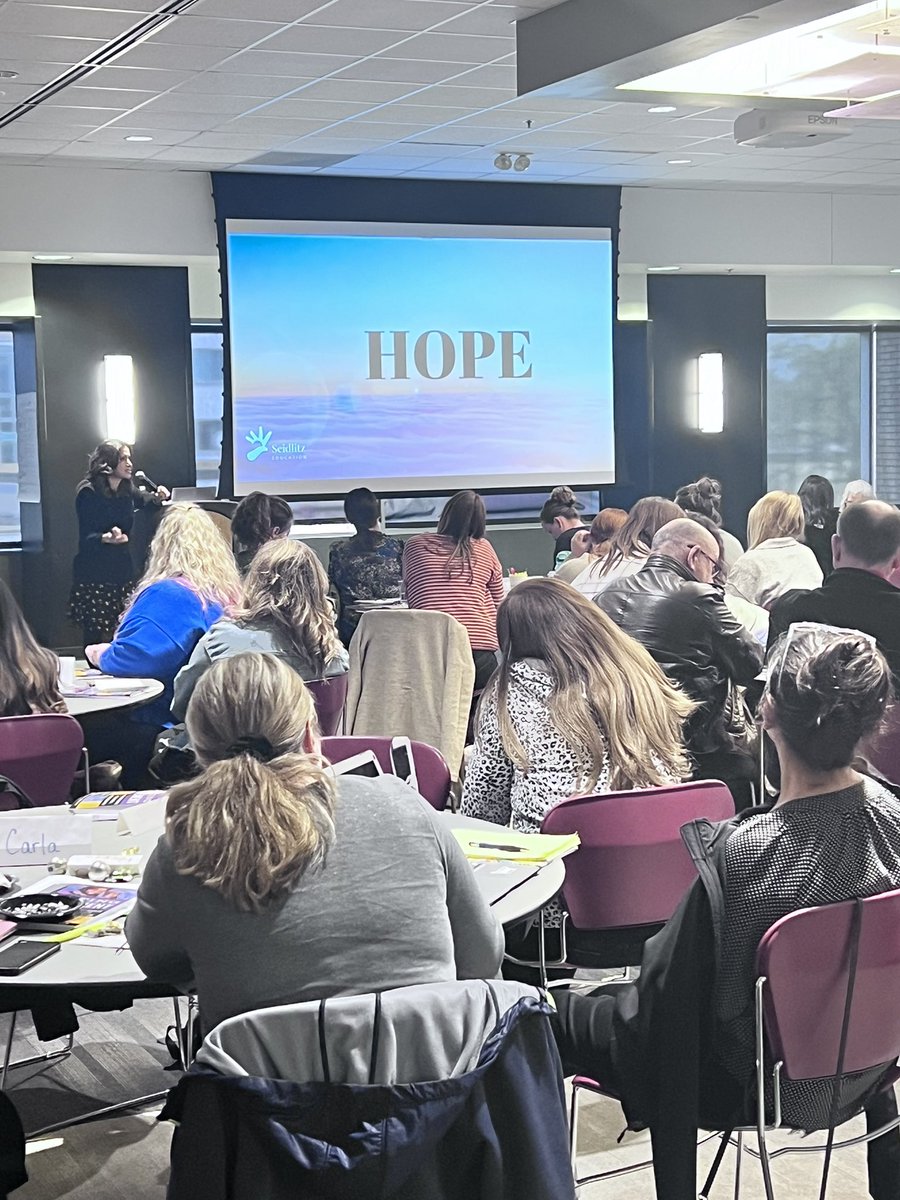RHittenberOrtiz's tweet photo. This was my first face to face training with @DrCarolSalva and I now also adore her!🤩She keynoted our English Language Educator Conference today @MissouriState walking us through strategies for SLIFE students. “It is every teacher’s job to spread HOPE!” @msuatll @MellMissouri https://t.co/uCKzuIOAyU