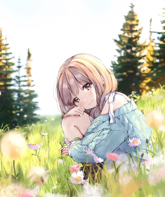 I'm in the PNW for the first time ever *_*, for Sakura-con!It's my dream to experience the mountains and wildflowers in the PNW! This drawing was based on that dream  