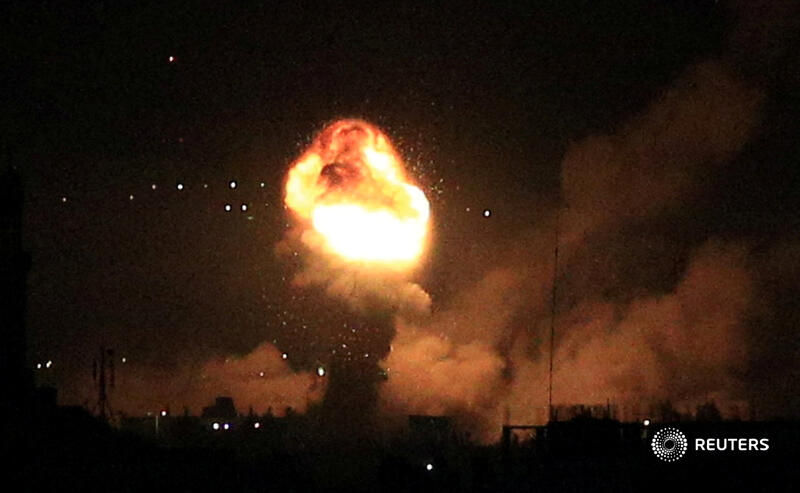 Reuters's tweet photo. Israeli jets hit sites in Lebanon and Gaza early on Friday, in retaliation for rocket attacks it blamed on the Islamist group Hamas, as tensions following police raids on the Al-Aqsa mosque in Jerusalem this week threatened to spiral out of control https://t.co/gjgnqmiGIS https://t.co/Hhbkp1373F