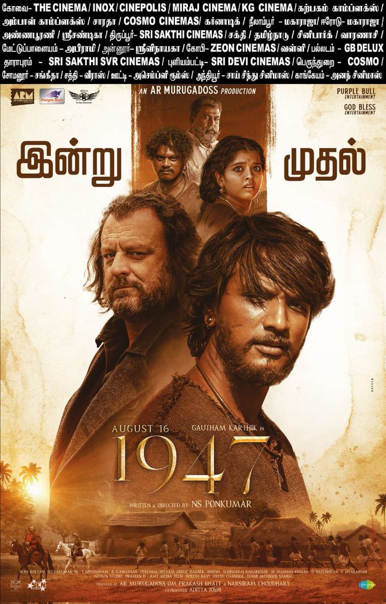 #1947AUGUST16 It’s going to be a sensational film from ARM productions sir @ARMurugadoss , Wishing you a fantastic blockbuster debu director Ponkumar, pay day for your hard work and passion for cinema @NsPonkumar