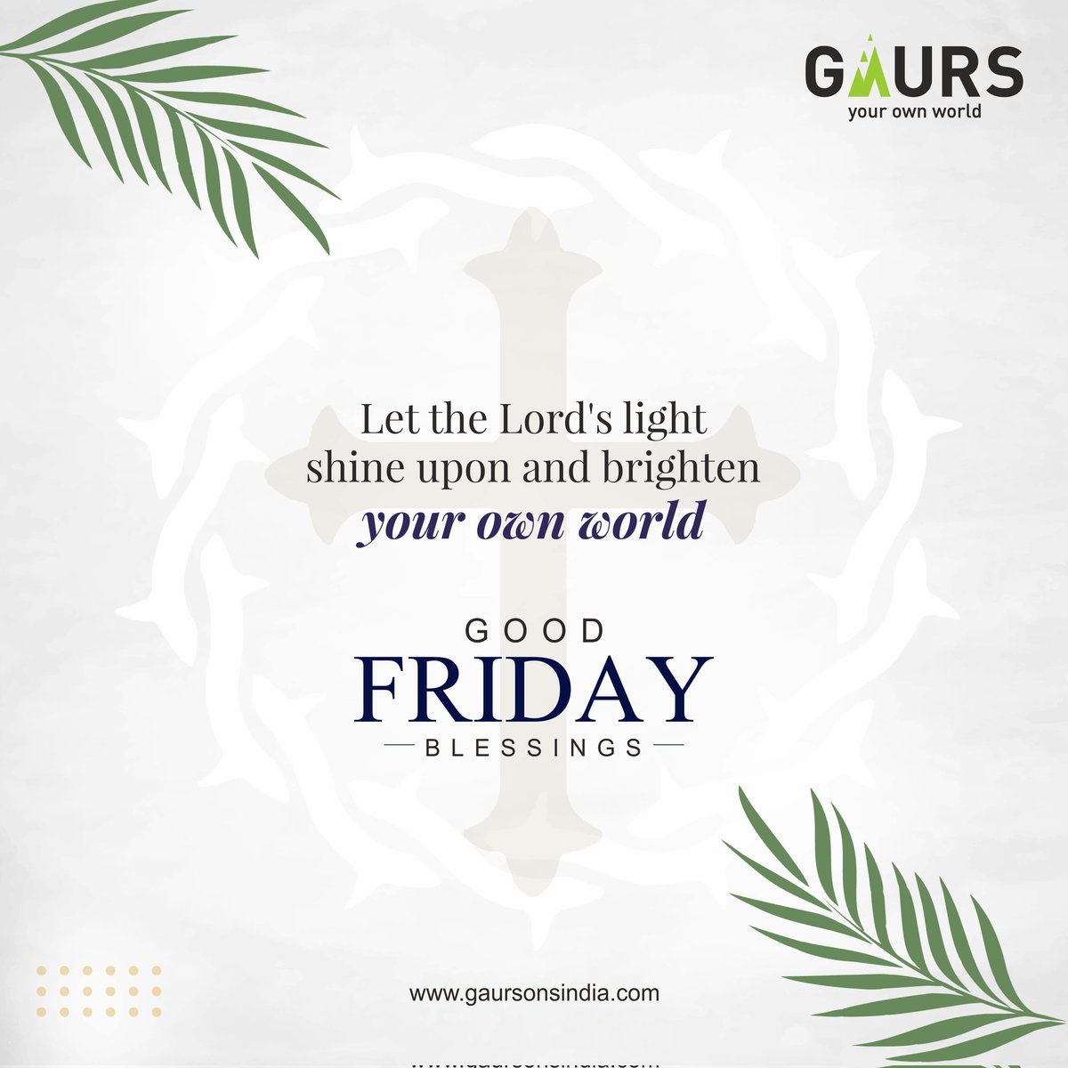 Wishing a blessed and Happy #GoodFriday. May this special day bring serenity and fill your own world with goodness!!

#GoodFriday #GoodFriday2023 #goodfriday #goodfridayvibes #Gaurs #Gaursons #GaursonsIndia