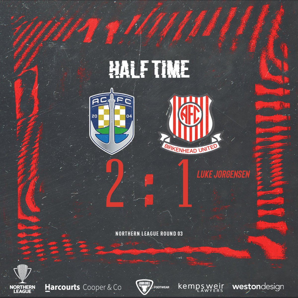 Birkenhead United AFC (@buafc_nz) on Twitter photo Half time and we are down 2-1 to <a href="/AucklandCity_FC/">🇳🇿 Auckland City FC</a>
Big second half coming up
🔴⚪️🔴⚪️
#NZNationalLeague
<a href="/WestonDesignNZ/">Weston Design</a>
<a href="/HarcourtsCandC/">Harcourts Cooper&Co</a>
John Bull Footwear
uhlsport
Kemps Weir Lawyers Half time and we are down 2-1 to <a href="/AucklandCity_FC/">🇳🇿 Auckland City FC</a>
Big second half coming up
🔴⚪️🔴⚪️
#NZNationalLeague
<a href="/WestonDesignNZ/">Weston Design</a>
<a href="/HarcourtsCandC/">Harcourts Cooper&Co</a>
John Bull Footwear
uhlsport
Kemps Weir Lawyers