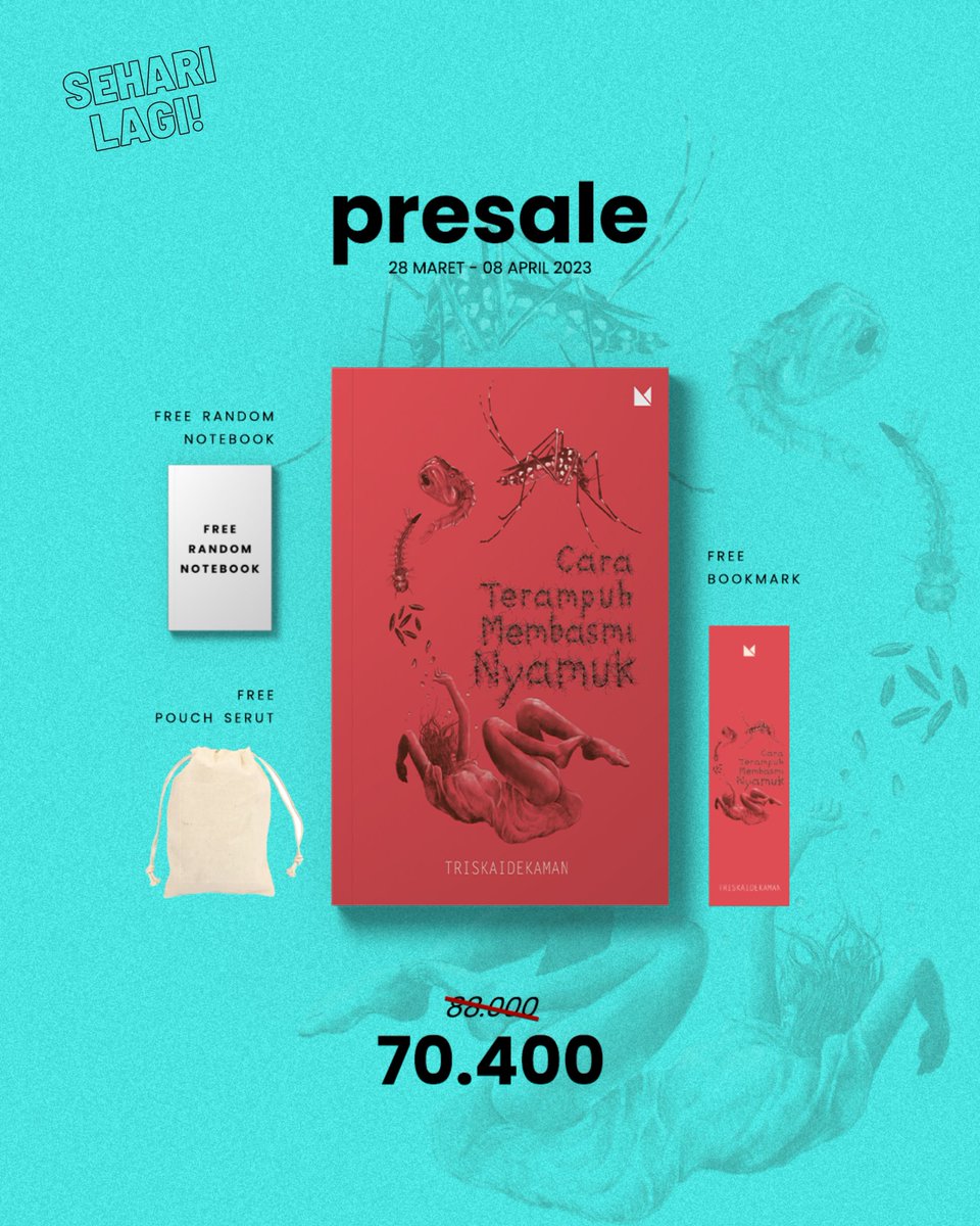Juga ada novel terbaru <a href="/triskaidekaman/">triskaidekaman</a>, #CaraTerampuhMembasmiNyamuk untuk melihat bagaimana ambisi dan ego dalam upaya pembasmian hama terkadang justru memakan korban manusia.