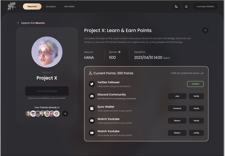 hanahana_io's tweet photo. #hanacommunitymarathon
🌟 Day 1 Hana‘s Decentralized Whitelist Module：
·All information written on chain to offer an excellent experience for both gamefi projects and players.

-Follow @hanagamefi 
-Like, RT &amp; Tag 3 friends this tweet！
-Complete  https://t.co/VDSptnBEbL https://t.co/zYYOqrvaRK