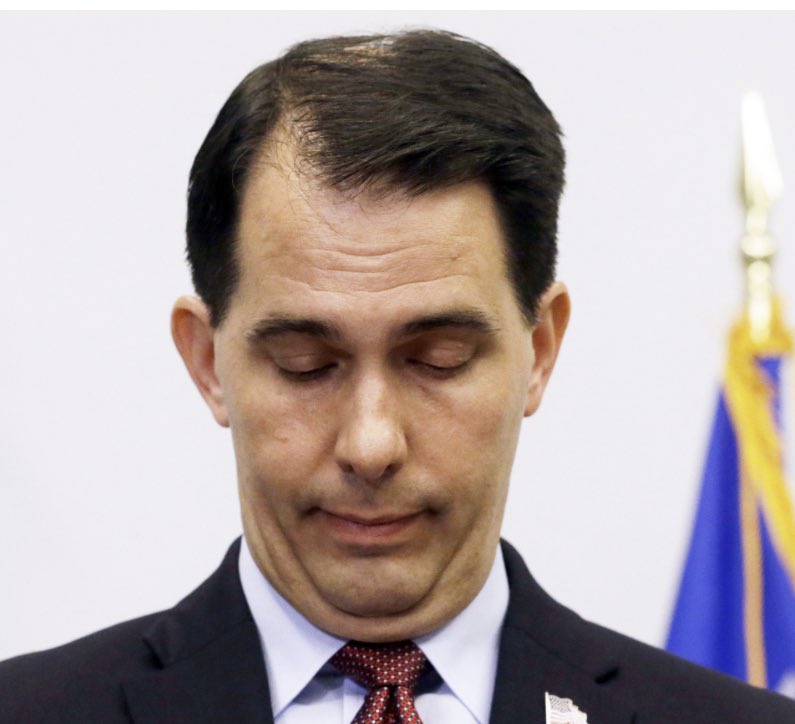 ReallyAmerican1's tweet photo. Scott Walker, Wisconsins failed ex-Governor and NRA puppet, recently blamed the rise in young Americans who are protesting and identifying as liberal/Democrat on “years and years of liberal indoctrination.”

He failed to consider that young people are tired of being worried about getting shot at school, and one party being completely indifferent to their very real concerns.

Scott is an idiot.