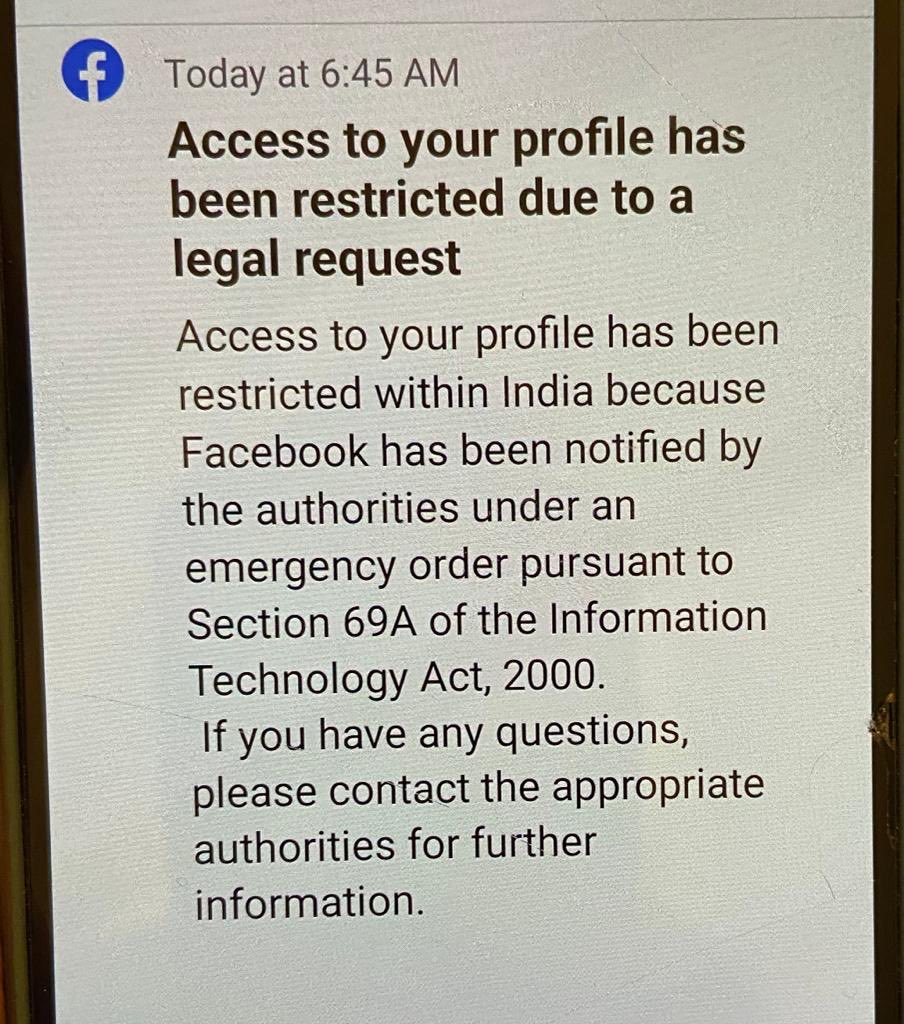 mobyshah's tweet photo. Previously @Twitter restricted me in #India particularly #IndianOccupiedKashmir & now @facebook . So much for free speech . Both browbeaten by #India . https://t.co/syGzAnmAXM