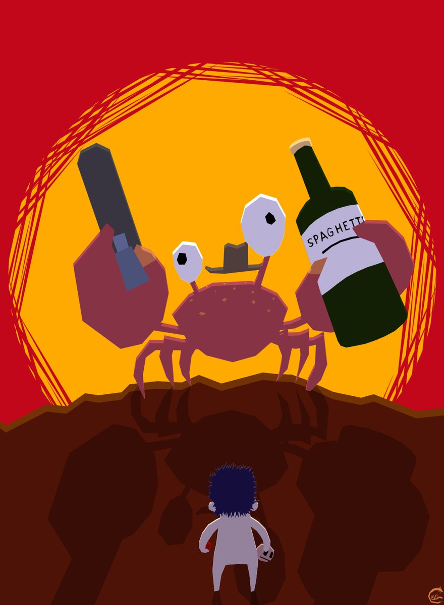 CaveMonsterArt's tweet photo. DAY 478:  Finished up the fanart for @razzadoop's last stream.  Stand off with Peeby Pincho (Who was modelled by @bathinjan_ and is an excellent crab) #hobbystreak #cavedrawings https://t.co/FdXdoP08qH