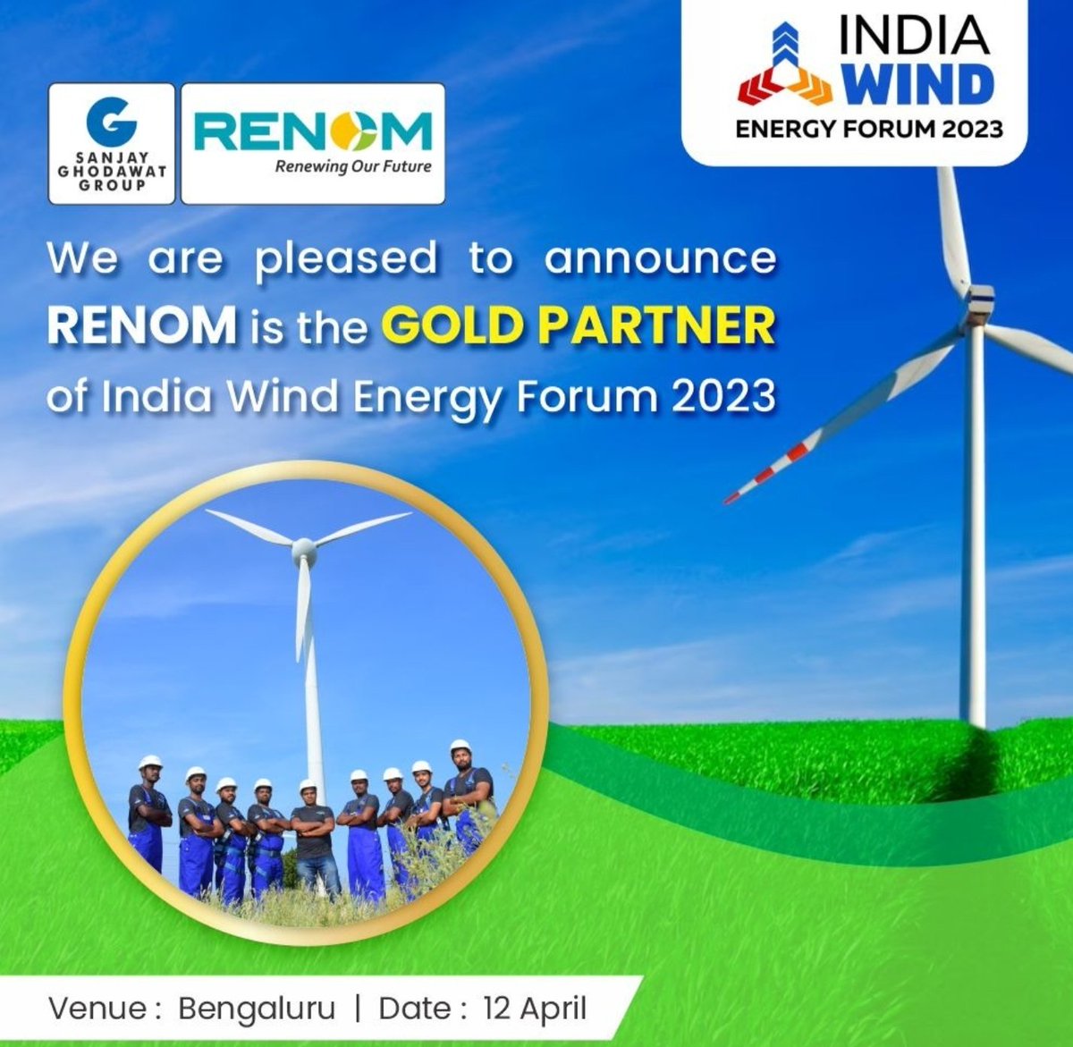 RENOMENERGY's tweet photo. Powering up for the future with India's leading wind energy experts at the India Wind Energy Forum 2023. #buildingrelationships #businessgrowth #windenergy #sustainableenergy https://t.co/Djp383IUwR