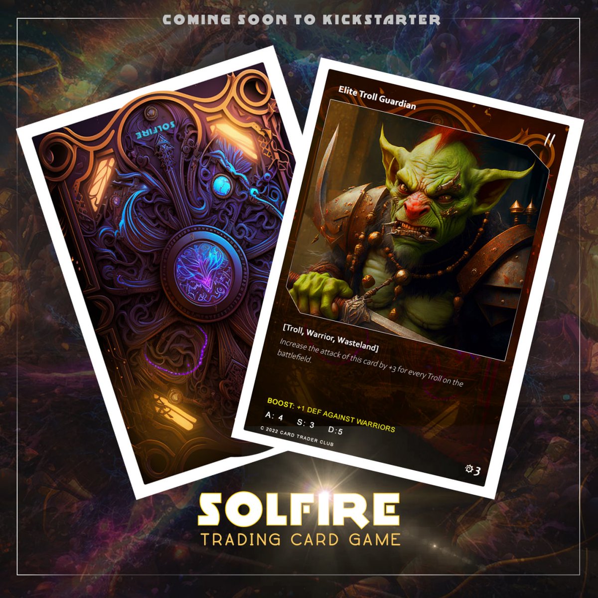 New #TCG coming soon. Introducing #SolFire get a chance to win your starter packs early👇 1)Follow @DFKGAMINGSOCIA1 @SolFireTCG 2)Like +RT DFK Gaming has the games