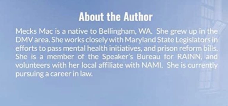 About the author ✍🏽 #indieauthor #indieauthors #shortbio #memoir #whoami #Writer #DMV #NAMI #RAINN #advocate #prisonreform #Maryland #Law