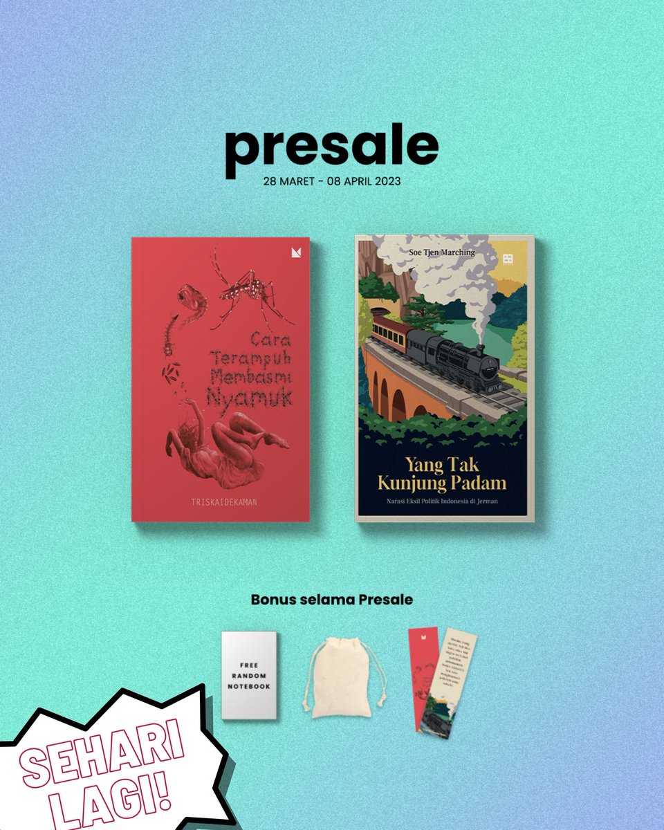 Pre-Sale buku terbaru bulan maret akan berakhir hari ini. Bisa lewat link di bio, DM, atau ketik nama kotamu di kolom reply yak~