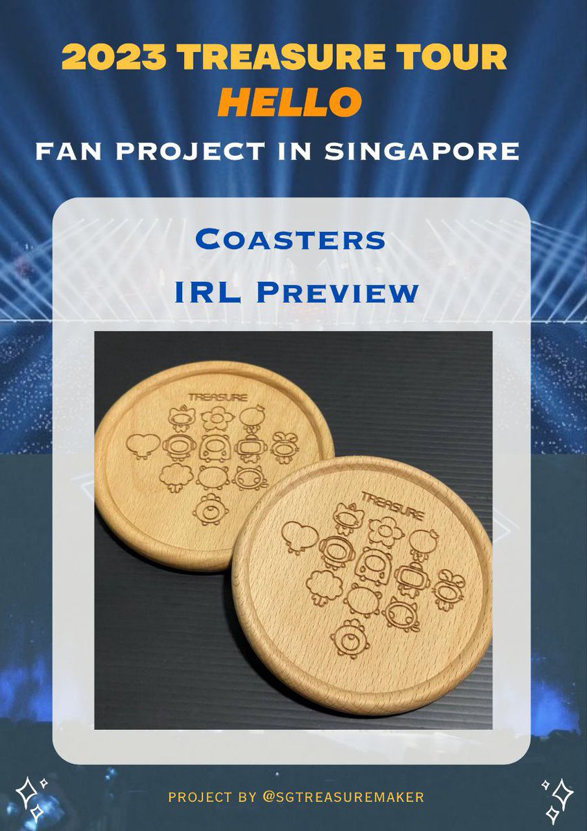 SGtreasuremaker's tweet photo. The coasters have arrived, here is a real life photo of it. We have also packed for those who opted to collect on concert day. We will update our exact location again on that day, see y’all there!

#TREASURE #트레저 #TREASUREINSG #TREASURE_HELLO_IN_SINGAPORE https://t.co/tBBTpQpe9u