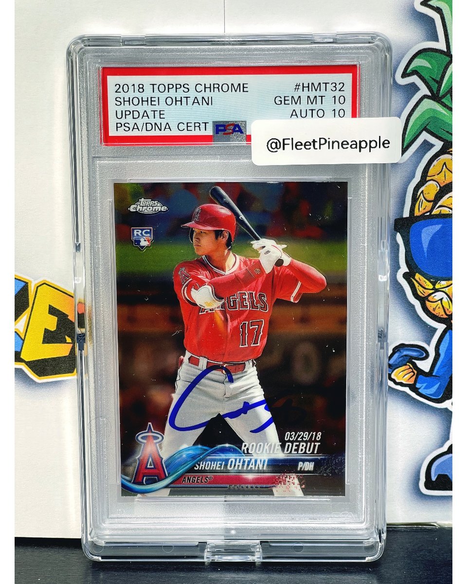 FleetPineapple's tweet photo. 2018 Shohei Ohtani Rookie Dual 10s!! PSA/DNA 10/10 DM if interested. @paniniamerica @shoheiohtani
.
.
.
.
.
#tradingcards #psacard #sportscards #sportscardsforsale #numberedcard #tradingcardscollector #mlbcards #shoheiohtani #losangelesangels #whodoyoucollect https://t.co/NaTzRJ7qUp