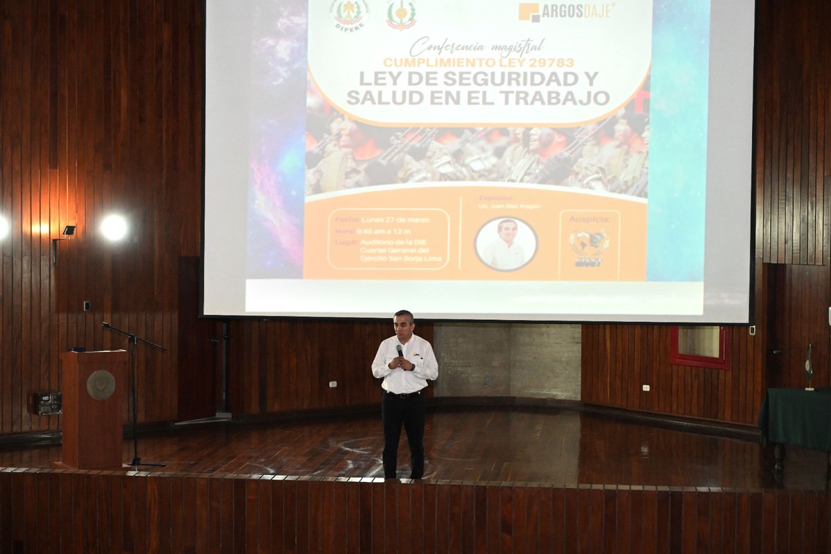 ArgosDaje's tweet photo. Estamos muy agradecidos con la #DIPERE por la invitación, para brindar una Conferencia Magistral Cumplimiento de la Ley N° 29783 - Ley de Seguridad y Salud en el Trabajo, aplicada a nivel nacional para el Ejército Peruano.
¡ GRACIAS TOTALES ! ¡ SEGURIDAD + SALUD PARA TOD@S ! https://t.co/gQOO1pD7no