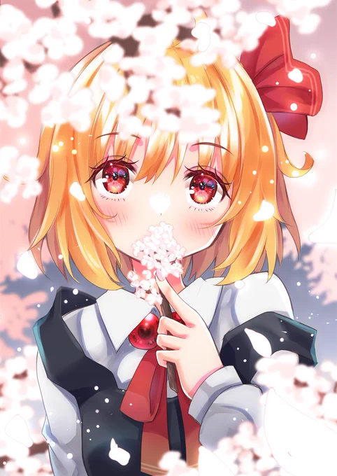桜散る夜なのかー#毎月七日はルーミアの日#東方Project #ルーミア 