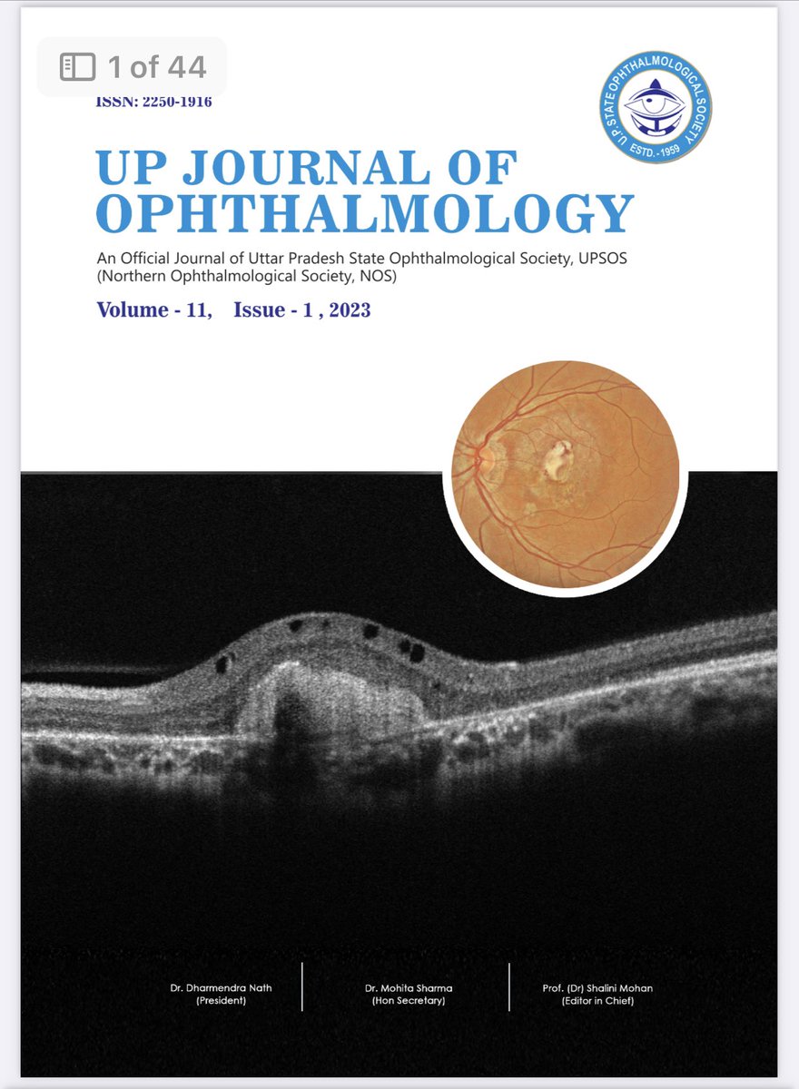 ShaliniMohanDr's tweet photo. Sharing another issue of UP Journal of Ophthalmology as Editor in Chief ….. that is available at https://t.co/PpmePWIusB . I thank all the contributors for the interesting articles and cases. Happy reading …. 
#UPJO
#Upsos
@MeUPGovt @EyeGsvm @Gsvm_kanpur https://t.co/NwW3D5lQuA