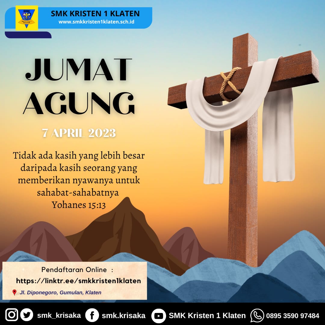 Tekno_AI's tweet photo. Selamat Ibadah Jumat Agung
#smkkrisaka
#jumatagung https://t.co/FJhH1R103w