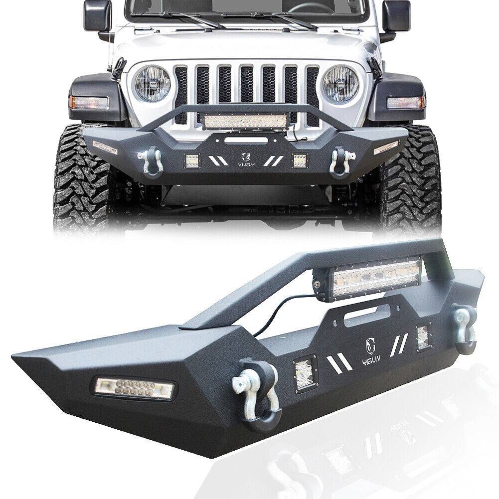 😍LOVE IT? SHARE IT! Jeep Wrangler Steel Front Bumper w/LED Lights & D-Rings (2007-2022)! $391.99 #jeepjeep #jeepnation #jeepfamily #liftedjeeps #wrangler