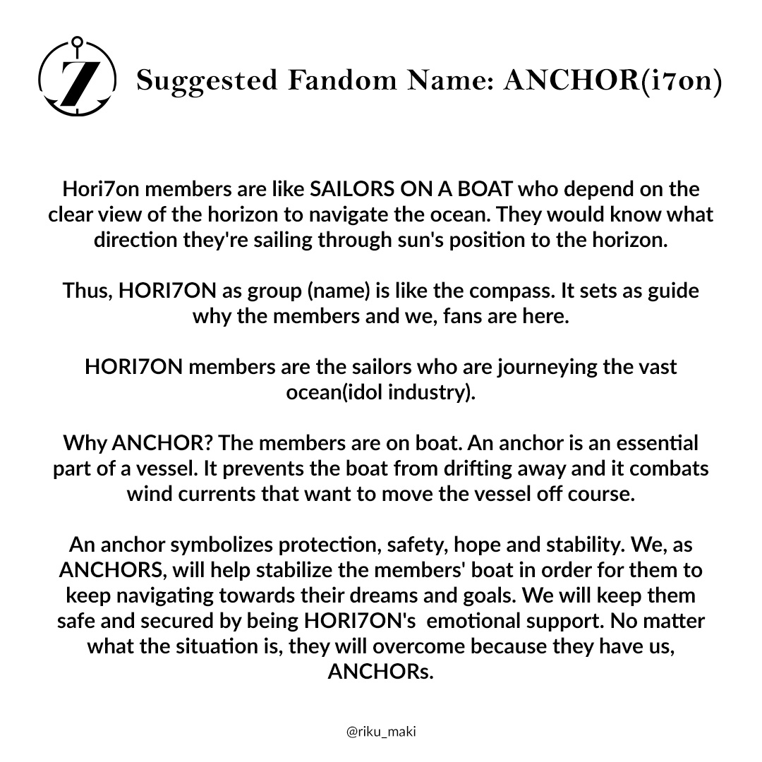 riku_maki's tweet photo. ANCHOR / The Anchor of HORI7ON will help stabilize members' boat in order for them to keep navigating towards their dreams and goals. We'll keep them safe and secured. They will overcome for they have us.

#HORI7ON_with_us @HORI7ONofficial
#HORI7ON #호라이즌 #HORI7ON_with_us https://t.co/TWisTb4Mi7