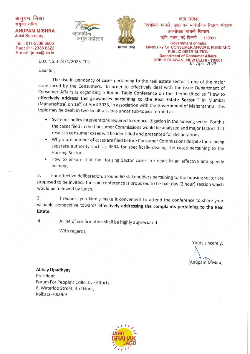 FightForRERAInd's tweet photo. RERA orders not getting enforced and we are yet to find solution for this as a result HBs are not getting justice.
In this backdrop, this is a very welcome move by @jagograhakjago to step in and look for some way forward. 
@HardeepSPuri @Secretary_MoHUA @rohitksingh @PMOIndia https://t.co/X44Hoplb8z