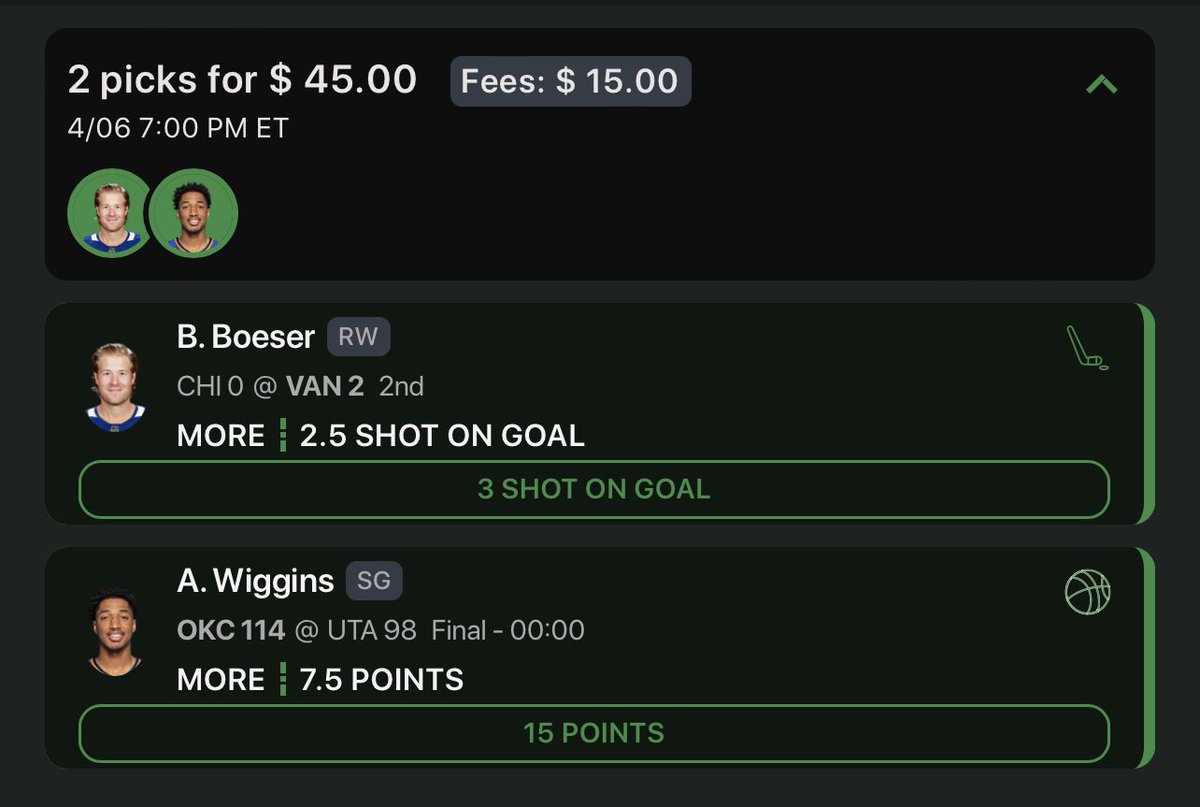 Bossmanbandito's tweet photo. LETS GOOOO @nohouseadv KEEP THE WINS COMING ON THIS GREAT APP❤️ 

#NoHouseAdvantage #GambingTwitter #sportsbetting #mlb #nhl #freeplays #mlbplays #nhlplays https://t.co/8nNEUcVzAX