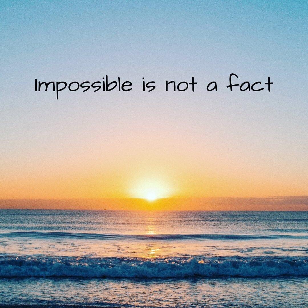 ☆ 𝘐𝘮𝘱𝘰𝘴𝘴𝘪𝘣𝘭𝘦 𝘪𝘴 𝘯𝘰𝘵 𝘢 𝘧𝘢𝘤𝘵 ☆

Impossible is not a fact. 
It´s an opinion. 
Impossible is this potential. 
Impossible is temporary. 
Impossible is nothing.

Go there &amp; make the impossible possible! ✨🏆

#mindandbody #mindset #successhabits
