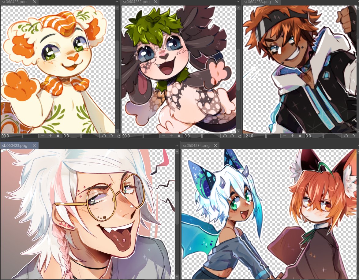 finished pieces from today :3c! tomorrow i will focus on the headshots so i can possibly 0pen some sl0ts for those