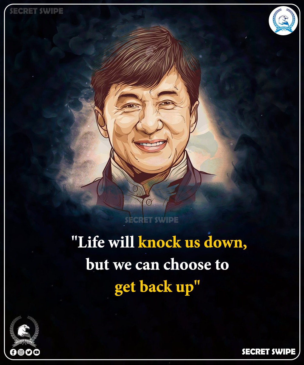 SecretSwipe's tweet photo. "Life will knock us down, but we can choose to get back up"

#SecretSwipe | #LifeThoughts | #ThoughtForTheDay | #HBDJackieChan | #JackieChan | #HappyBirthdayJackieChan | @EyeOfJackieChan https://t.co/IRpuMCDFHU