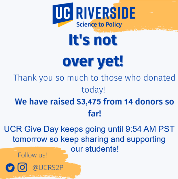 UCRS2P's tweet photo. Just because the day is nearly over doesn’t mean we’re done! Keep on sharing and donating - every single donation, no matter how small, makes a difference! https://t.co/XDQ228p3Ce
