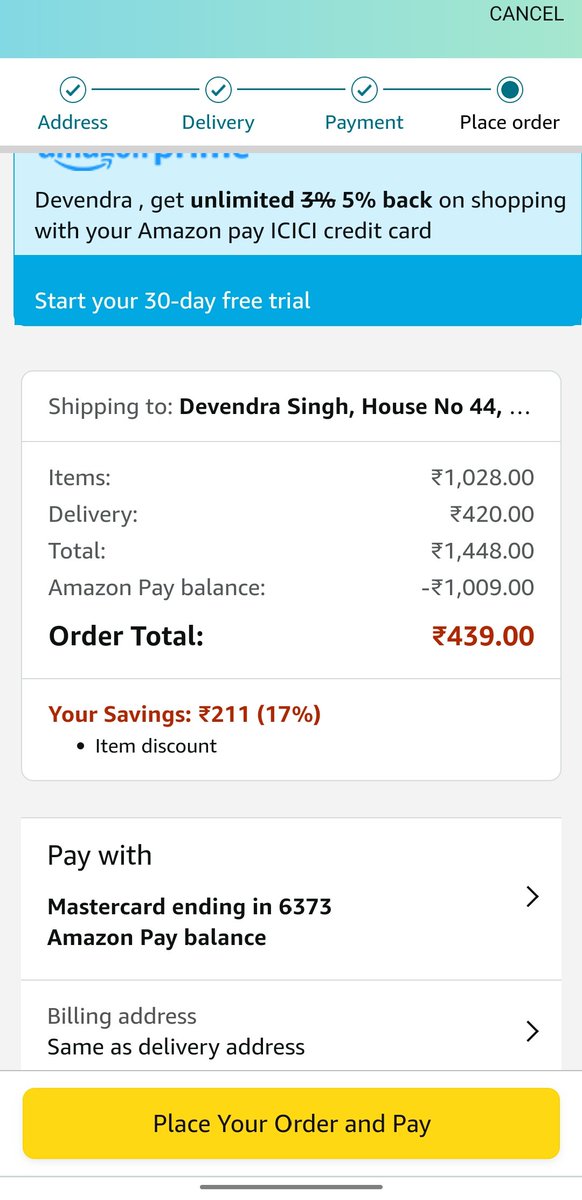 DevSo91's tweet photo. When I try to buy some groceries using Amazon app . On the check out page,   I was shocked after seeing delivery charges.

Great app
Thanks @amazonIN, @JeffBezos for this  discount . https://t.co/k9ywlvJ0tq