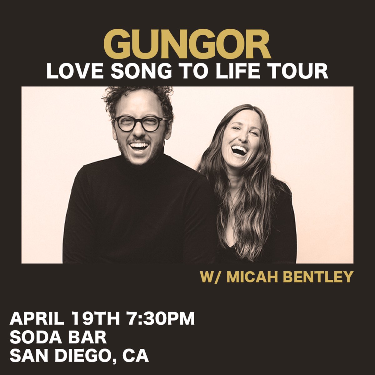 4/19 @ Soda Bar – <a href="/gungormusic/">Gungor</a> - Love Song to Life Tour w/ <a href="/micah_bentley/">Micah Bentley</a> • 🎟: link.dice.fm/y577680fae08