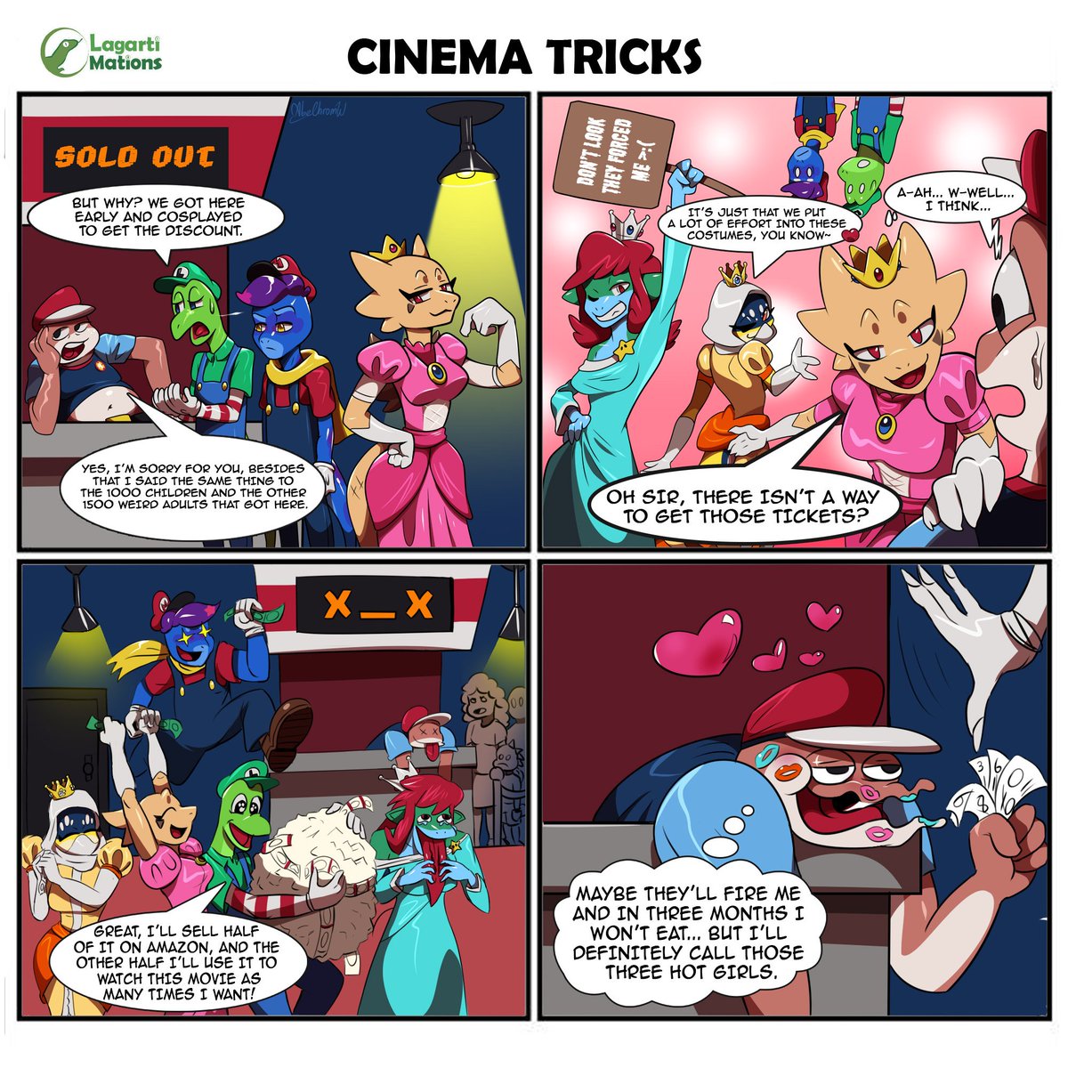 lagartimations's tweet image. Actually, before meet Bowser, We've been into the Premiere of the #SuperMarioBrosMovie with this guy trying to not let us get our ticket. So, Patricia, Alice and i "convince" this guy to let us pass &amp;lt;3

Support our projects &amp;lt;3
patreon.com/Lagartimations
#LagartimationsStudios #luigi