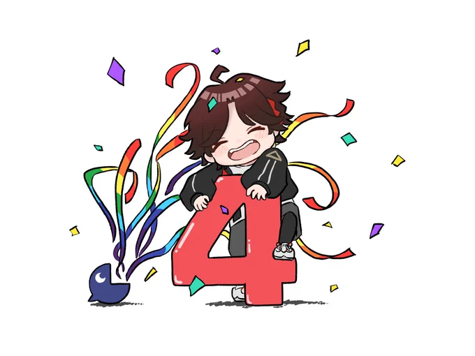 おめでとうございますこれからも好きなだけ歯を見せてね#三枝明那4周年 #さ絵ぐさ 