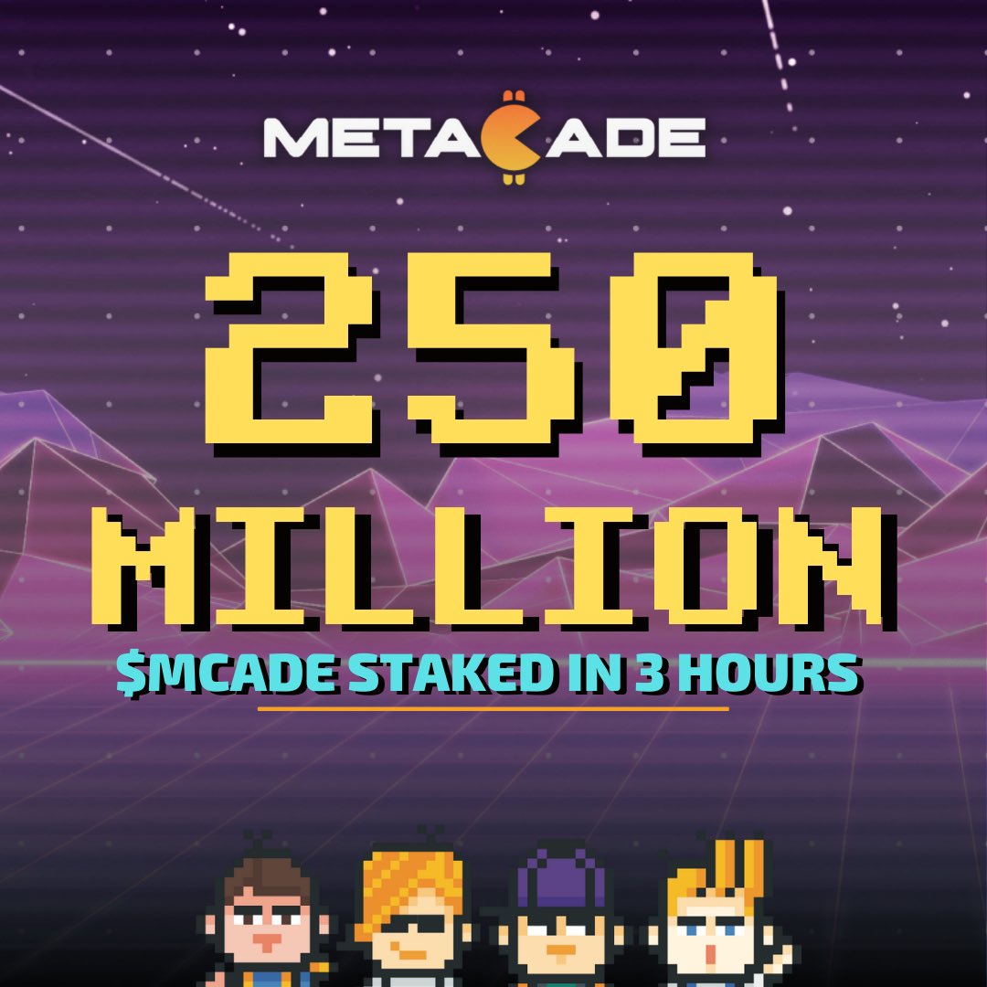 Metacade_'s tweet photo. 🚨METACADERS🚨

HUGE NEWS

OUR STAKING POOL IS OFFICIALLY FULL🚀🔥

2️⃣5️⃣0️⃣,0️⃣0️⃣0️⃣,0️⃣0️⃣0️⃣ tokens in less than 3 hours🫡

Metacade is here🔥 https://t.co/jCbvYvrjlW