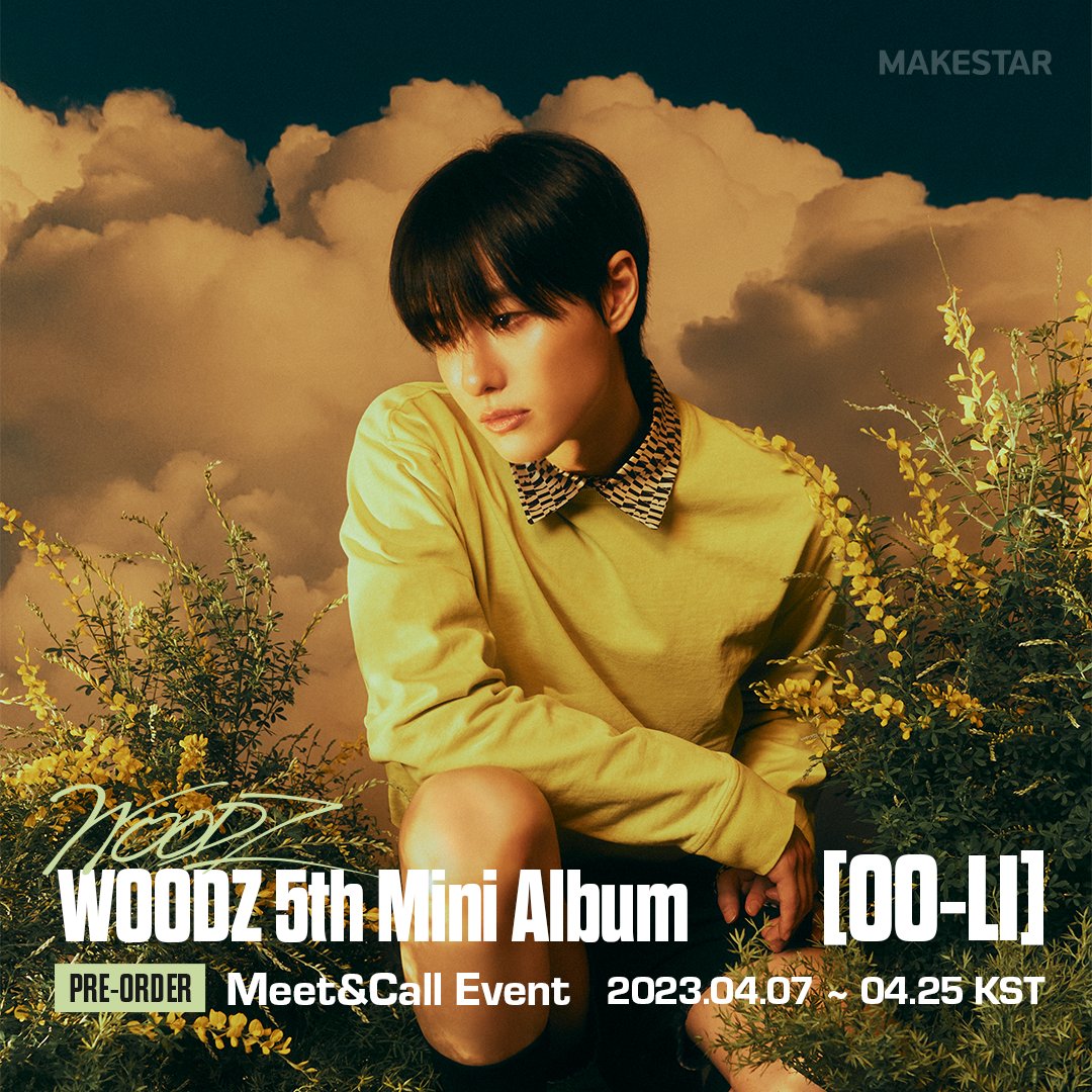 Makestarcorp's tweet photo. #WOODZ 5th Mini Album [OO-LI] Pre-Order Meet&amp;Call Event OPEN!

🎁영상통화 응모자 미공개 포카 A ver.
🎁대면 응모자 미공개 포카 B ver.
💚우즈와의 영상통화 이벤트 (20명)
💚우즈와의 대면 팬사인회 (30명)

📆23.04.07 14:00 ~ 23.04.25, 23:59 (KST)
🔗https://t.co/GBwDX7DBxn https://t.co/cP0feMcl1n