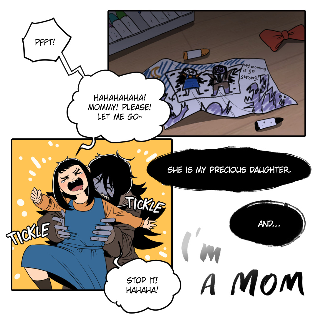 Even if I become a monster, but for my child...!😥🔥
Motherhood is greater than anything else.👍

Check out the full story of 𝗜'𝗺 𝗔 𝗠𝗼𝗺 now!
🔗bit.ly/3ztW3e9

#daycomics #webcomic #daily #manhwa #drawing #illust #cartoon #doodle #comic
