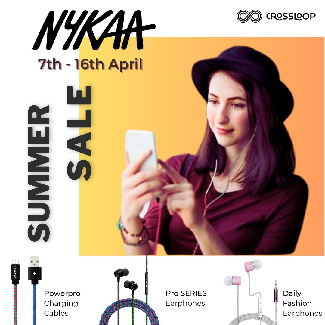 CrossLoopIndia's tweet photo. NYKAA Summer Sale is here!!!
Hurry Up and grab your favourite audio accessories now...Click on the link for more https://t.co/Nt1bzYU9Vz
#audio #music #musicvideo #musically #musiclover #musiclife #audiolife #accessories #accessoriesaddict #accessorieslovers #mobileaccessories https://t.co/KC4fK41Bna
