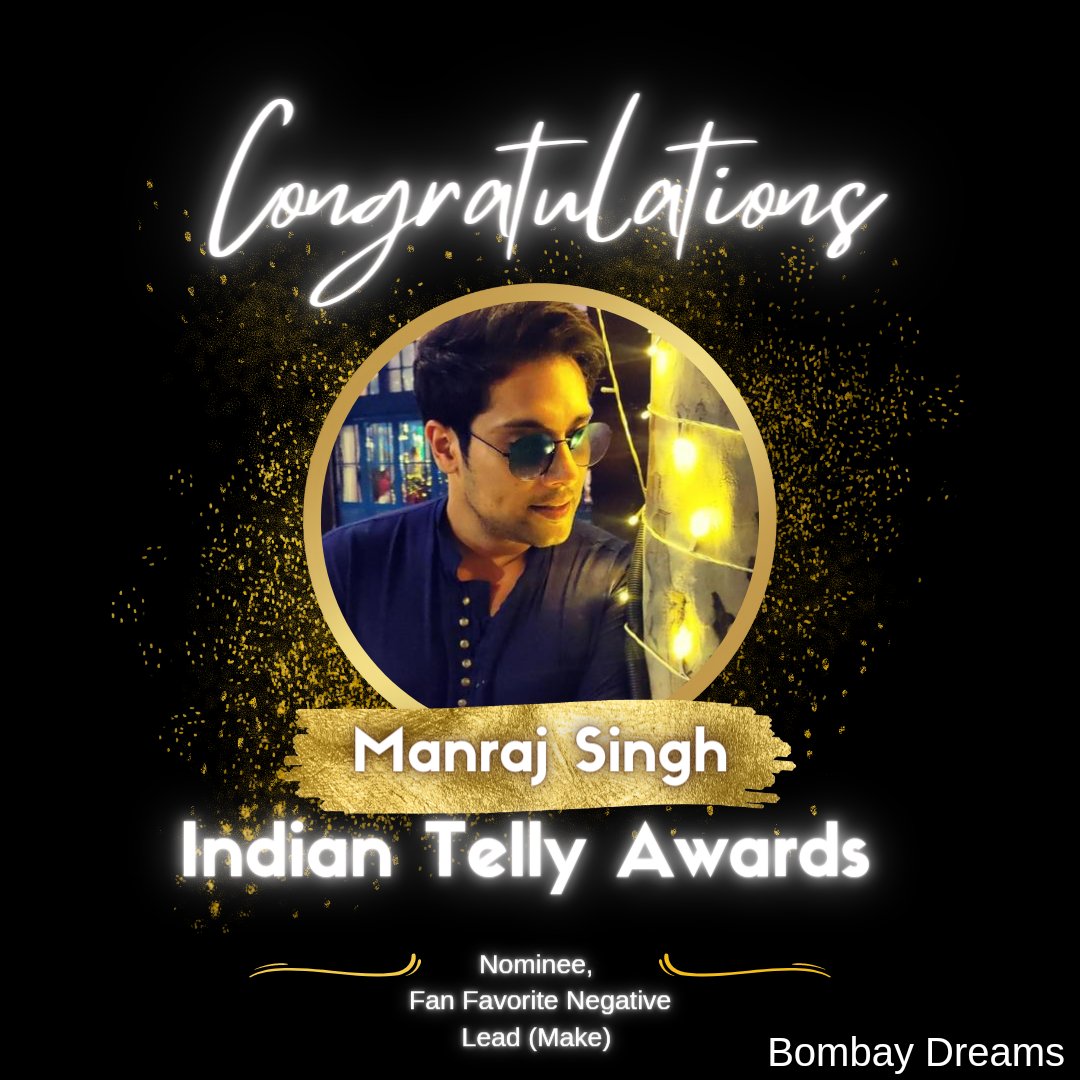ourbombaydreams's tweet image. Congratulations to our all-time favorite human of  TV, Manraj @manraj_sin on his Indian Telly Awards nomination for Fan Favorite Negative Lead (Male) category for his incredible performance as Shubham in Sony Television&apos;s drama series, Bade Acche Lagte Hain. 

#ManrajSingh #ITA
