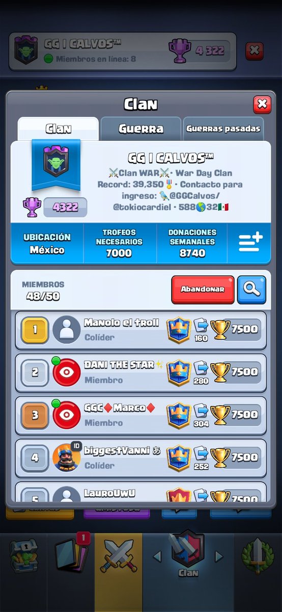 Hay espacios, si tienen ataques y son activos en guerra mandenme md con su tag o solicitud al clan. 😃