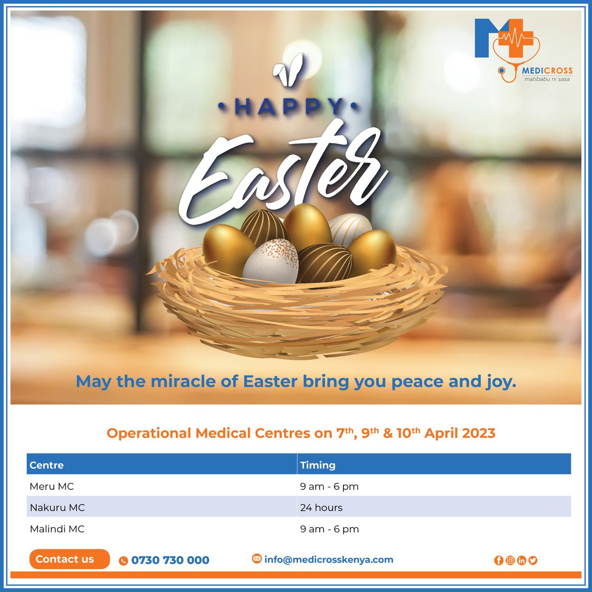 Happy Easter! 🐰🌸🥚

Our clinics will have new working hours this Easter weekend. Hop on over and visit us during our revised hours.

Wishing you a happy Easter filled with joy and love! 🌷🐇

#EasterWeekend #ClinicHours #HopOnOver