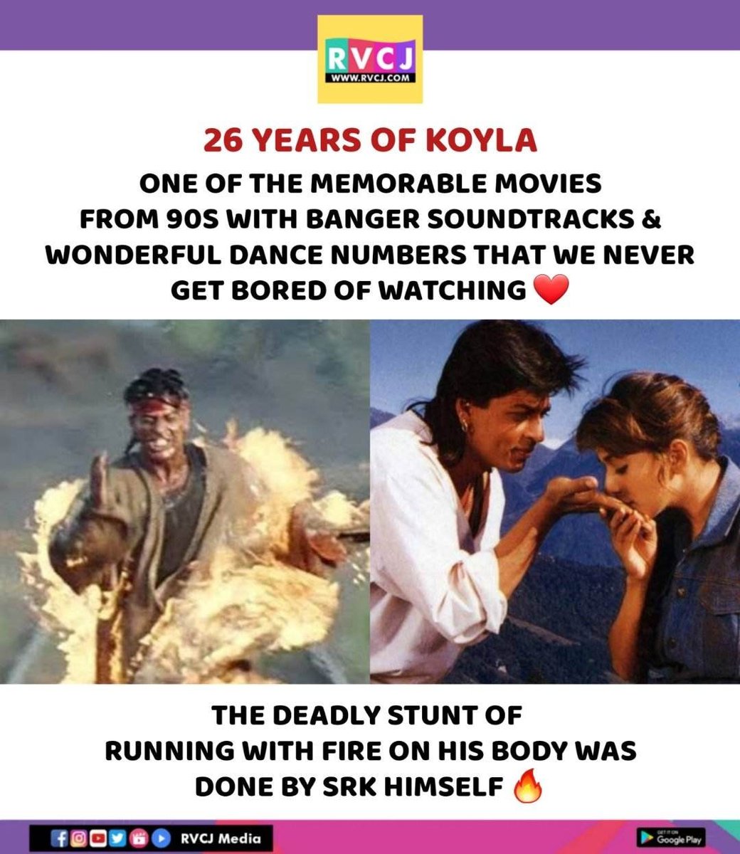 rvcjmovies's tweet photo. 26 Years of Koyla!
#kyola #madhuridixit #amreshpuri #shahrukhkhan #rvcjinsta #rvcjmovies @MadhuriDixit @iamsrk https://t.co/B8LAdmnYor