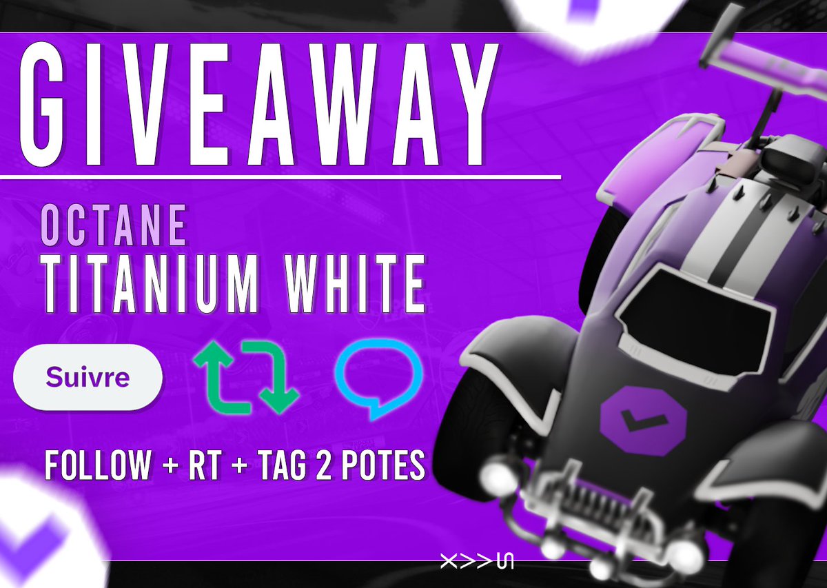 Pour fêter mon Partenaire sur Twitch
J'ai décidé de vous régaler avec un Giveaway d'une Octane Blanche

Pour cela il vous suffit juste de :
Follow <a href="/Saaxqi/">Saax</a> 
RT le Tweet
Tag 2 Potes en dessous de ce tweet

Good luck à tous.

Tirage le 14/04/2023.