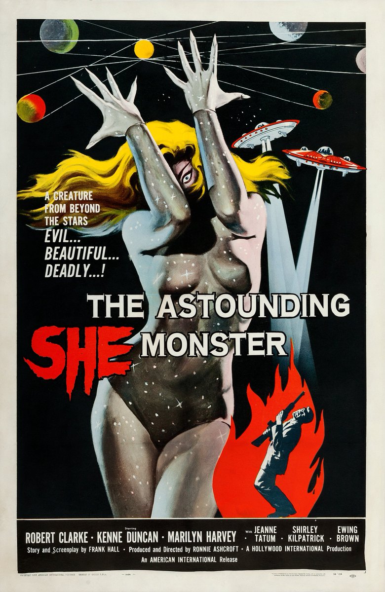 The Astounding She Monster (American International, 1958)
One Sheet (27' X 41')
.
#TerrorByNight #AstoundingSheMonster #ClassicHorror #VintageHorror #MonsterKid #AmericanInternationalPictures #AIP
.