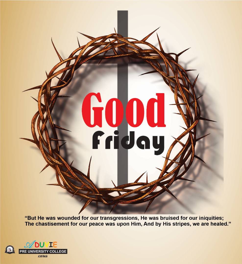 Good Friday reminds us of the profound sacrifice Jesus made for us. 

May this day be a reminder for us to cherish life, appreciate love, and forgive others. 

Aduvie Pre-University wishes you a solemn Good Friday.
#thepassion #GoodFriday #alevel #preuniversity #education