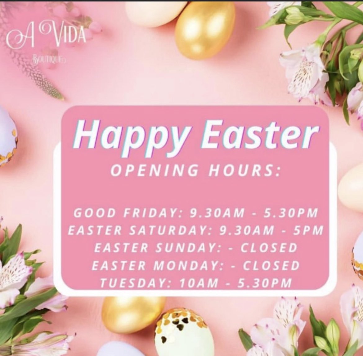Wishing you a Happy Easter - please find our opening hours below - see you soon! 

#easter #louthchat