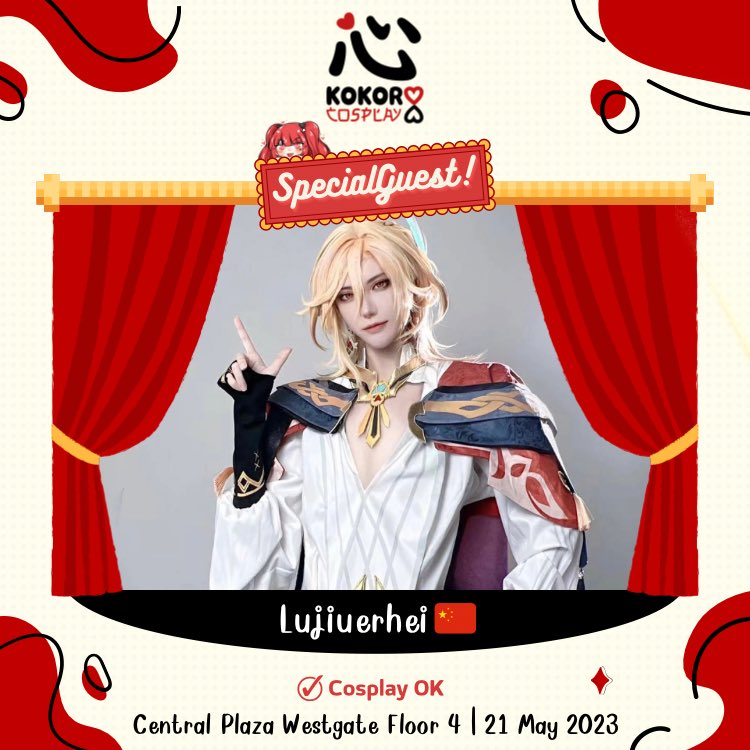 kokorocos_ai's tweet photo. โอ๊ะ!นั่นคือ! แขกรับเชิญจากแดนมังกรอีกท่านของเราคุณ @lujiuerhei21 ค่า🎉 

ยกมาให้แบบแพ็คคู่ไปเลย💓
รอติดตามกิจกรรมสุด exclusive จากแขกรับเชิญของเราด้วยน้า✨
#COSPLAYOK

#KOKOROcosplay #CentralPlazaWestgate
#CosplayTH #Cosplayevent #Cosplay #Thailand #คอสเพลย์ #ABCevent https://t.co/MvkZUQ5KtP